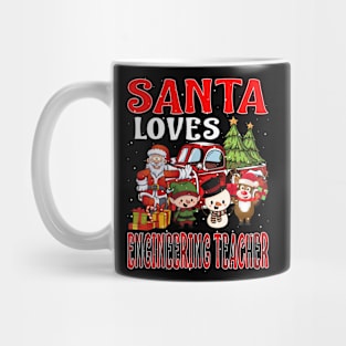 Santa Loves Engineering Teacher Mug